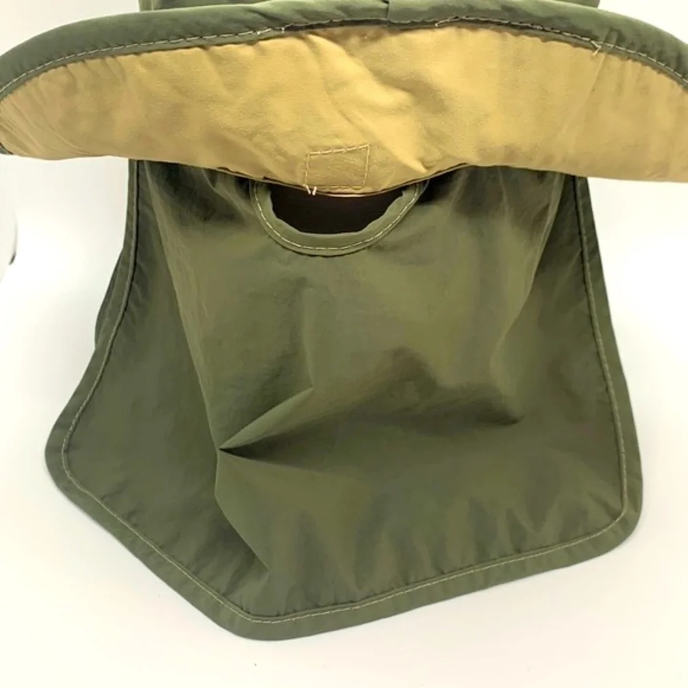 Stetson Boonie Hat Green Medium Vented Adjustable Toggle Neck Flap Outdoor Hike